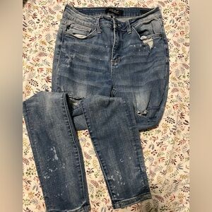 Judy Blue Women's Distressed Blue Skinny Jeans